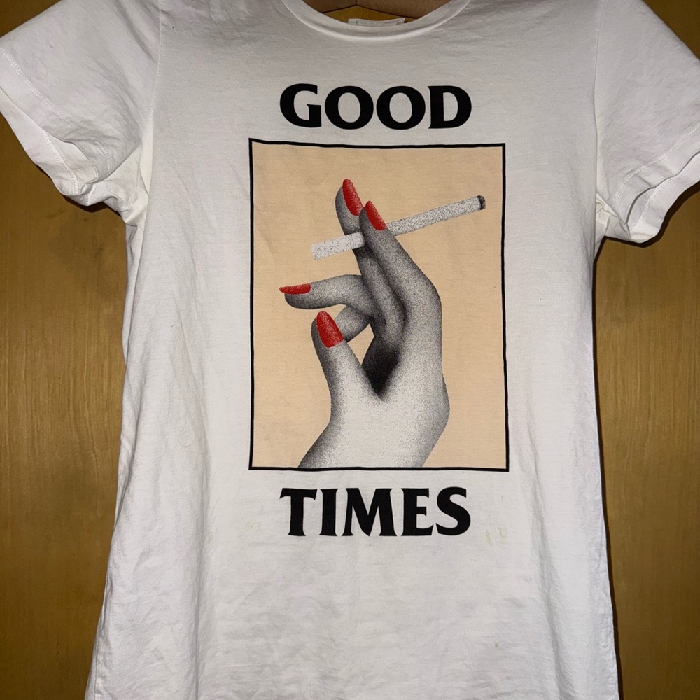 Wood Wood White Graphic Short Sleeve Tee